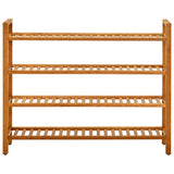 Skohylla med 4 hyllor 100x27x80 cm massiv ek