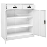 Dokumentskåp vit 90x40x102 cm stål