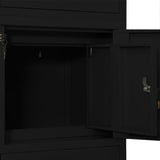 Dokumentskåp svart 90x40x180 cm stål