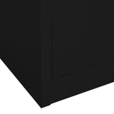 Dokumentskåp svart 90x40x180 cm stål