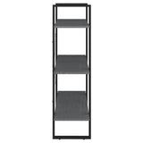 Bokhylla 3 hyllplan grå 80x30x105 cm massiv furu