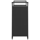 Serveringsvagn med låda svart 100x45x97 cm konstrotting