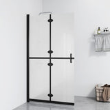Vikbar duschvägg med frostat ESG-glas 100x190 cm