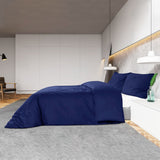 Bäddset marinblå 200x220 cm bomull