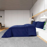 Bäddset marinblå 200x200 cm bomull