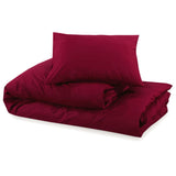 Bäddset vinröd 200x220 cm bomull