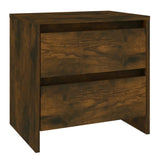 Sängbord 2 st rökfärgad ek 45x34,5x44,5 cm konstruerat trä