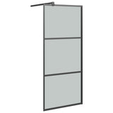 Duschvägg 90x195cm halvfrostat ESG-glas svart