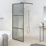 Duschvägg 90x195cm halvfrostat ESG-glas svart