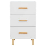 Sängbord vit 40x40x66 cm konstruerat trä