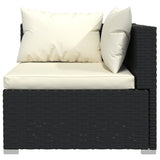 Loungegrupp med dynor 6 delar svart konstrotting