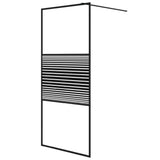 Duschvägg svart 90x195 cm klart ESG-glas
