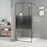 Duschvägg svart 90x195 cm klart ESG-glas