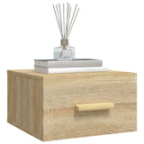 Väggmonterade sängbord 2 st sonoma-ek 35x35x20 cm