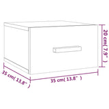 Väggmonterade sängbord 2 st sonoma-ek 35x35x20 cm