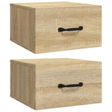 Väggmonterade sängbord 2 st sonoma-ek 35x35x20 cm
