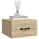 Väggmonterade sängbord 2 st sonoma-ek 35x35x20 cm