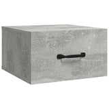 Väggmonterade sängbord 2 st betonggrå 35x35x20 cm