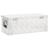 Förvaringslåda silver 70x31x27 cm aluminium