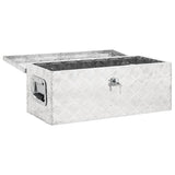Förvaringslåda silver 70x31x27 cm aluminium