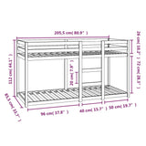 Våningssäng vit 80x200 cm massiv furu
