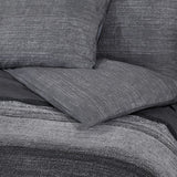 Bäddset mörkgrå 155x220 cm bomull