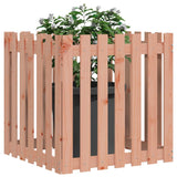Odlingslåda med staket-design 70x70x70 cm massivt douglasträ