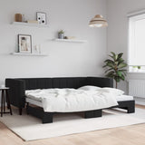 Dagbädd utdragbar svart 90x200 cm sammet