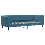 Dagbädd utdragbar med lådor blå 80x200 cm sammet
