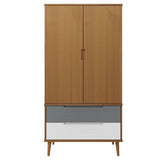 Klädskåp MOLDE brun 90x55x175 cm massiv furu