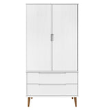 Klädskåp MOLDE vit 90x55x175 cm massiv furu