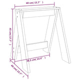 Pallar 2 st svart 40x40x45 cm massiv furu