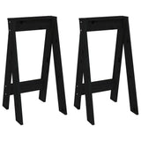 Pallar 2 st svart 40x40x75 cm massiv furu