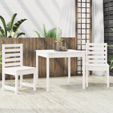 Caféset 3 delar vit massiv furu