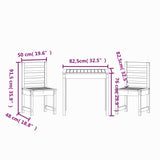 Caféset 3 delar vit massiv furu