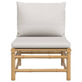 Soffa mittdel med ljusgråa dynor bambu