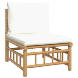 Soffa mittdel med gräddvita dynor bambu