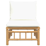 Soffa mittdel med gräddvita dynor bambu
