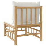 Soffa mittdel med gräddvita dynor bambu