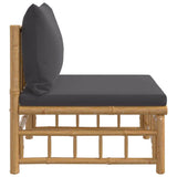 Soffa mittdel med mörkgråa dynor bambu