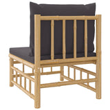 Soffa mittdel med mörkgråa dynor bambu