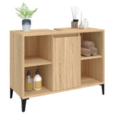 Tvättställsskåp sonoma-ek 80x33x60 cm konstruerat trä