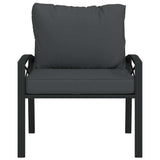 Trädgårdsstol med grå dynor 68x76x79 cm stål