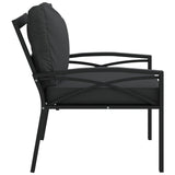 Trädgårdsstol med grå dynor 68x76x79 cm stål