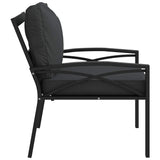 Trädgårdsstol med grå dynor 68x76x79 cm stål