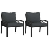 Trädgårdsstol med grå dynor 68x76x79 cm stål