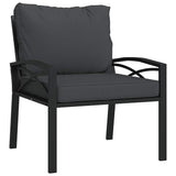 Trädgårdsstol med grå dynor 68x76x79 cm stål