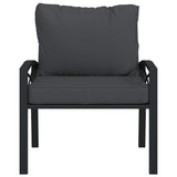 Trädgårdsstol med grå dynor 68x76x79 cm stål
