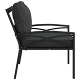 Trädgårdsstol med grå dynor 68x76x79 cm stål