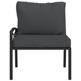 Trädgårdsstolar med grå dynor 2 st 62x75x79 cm stål